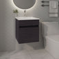 FM FURNITURE  Belle Bathroom Floating Vanity with Sink, 1 Door, Wengue