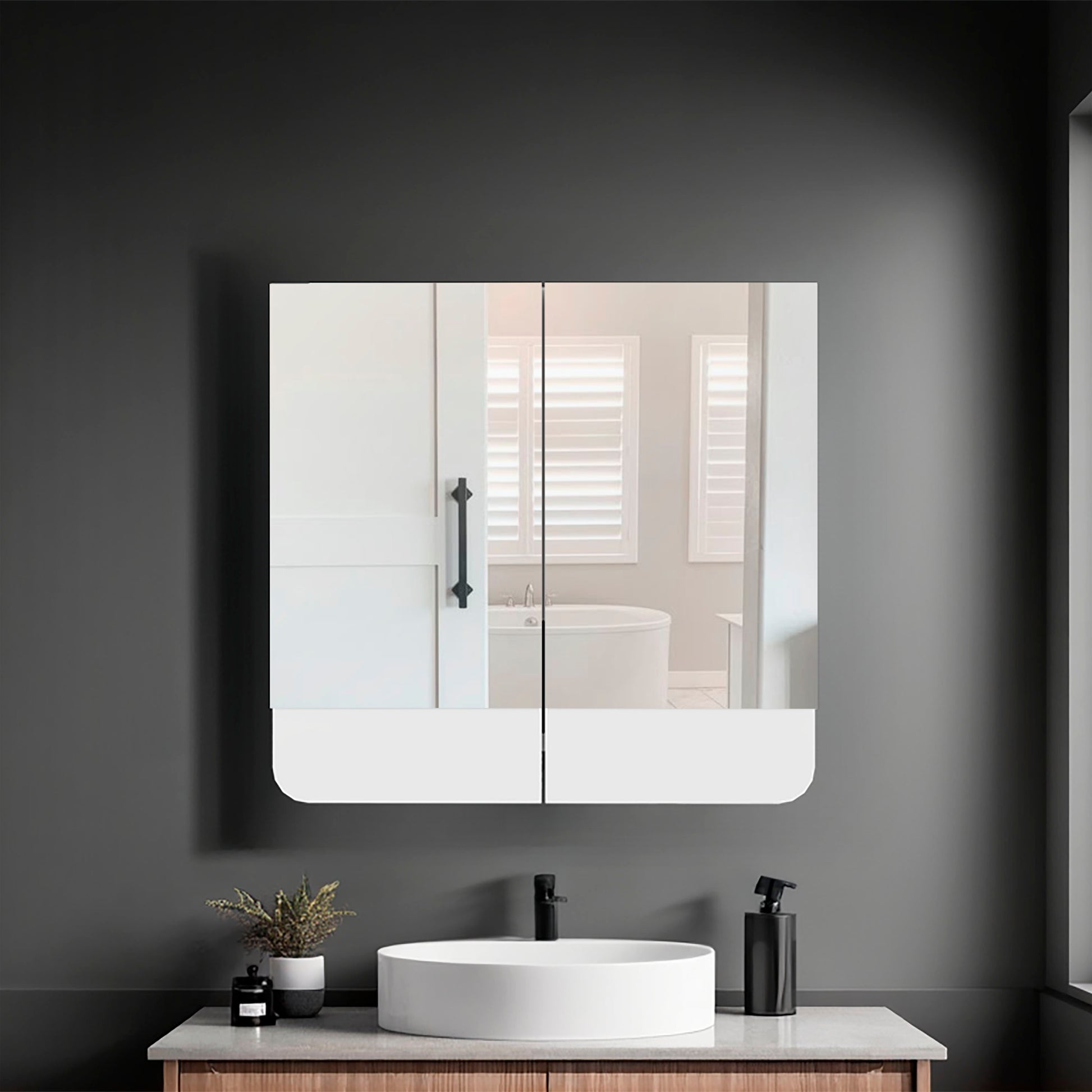 Patience Medicine Cabinet, two swing doors, three spacious shelves, modern and minimalist design, White