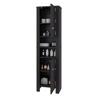 Wenge Bathroom Storage Cabinet - Tall Organizer with Melamine Filler