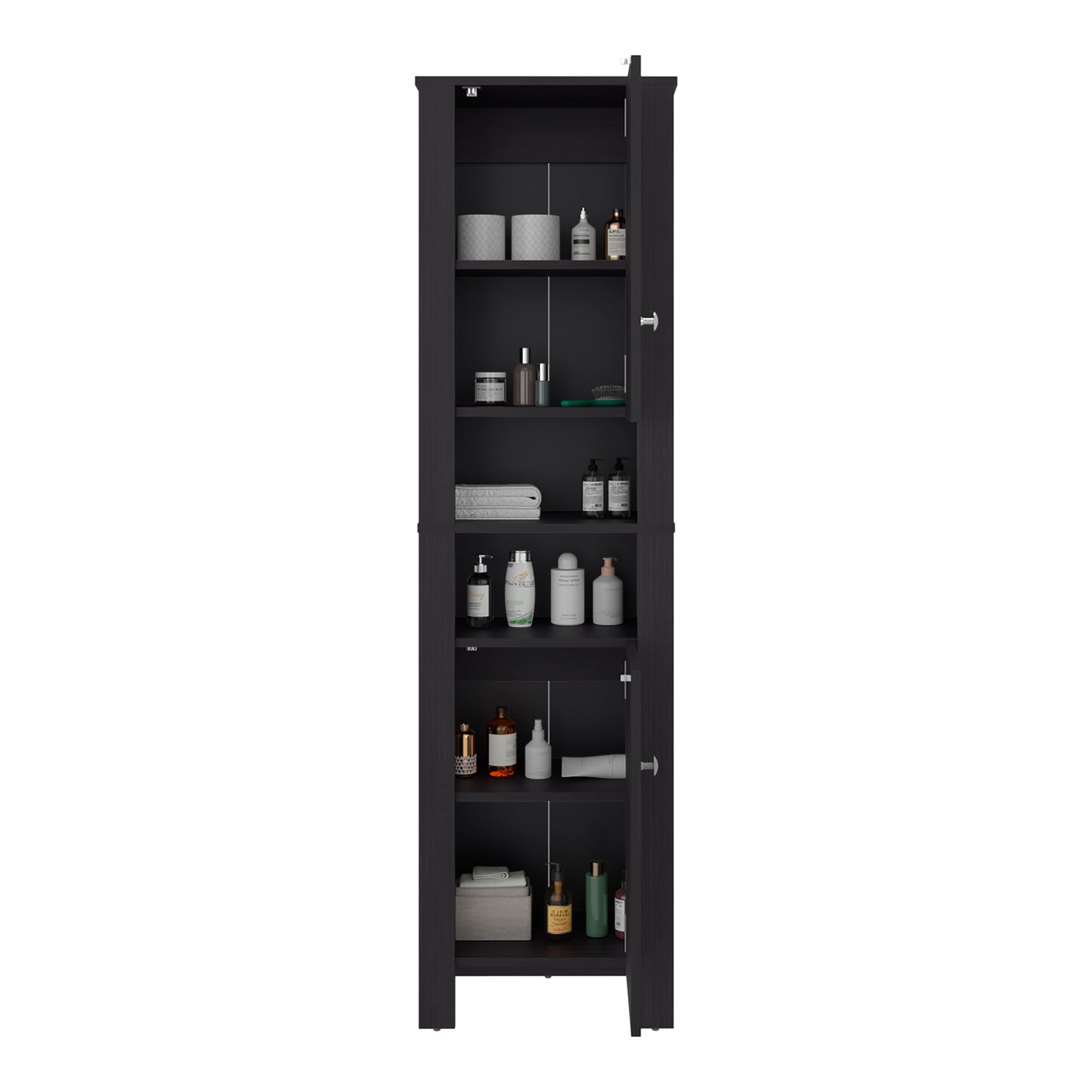 Wenge Bathroom Storage Cabinet - Tall Organizer with Melamine Filler