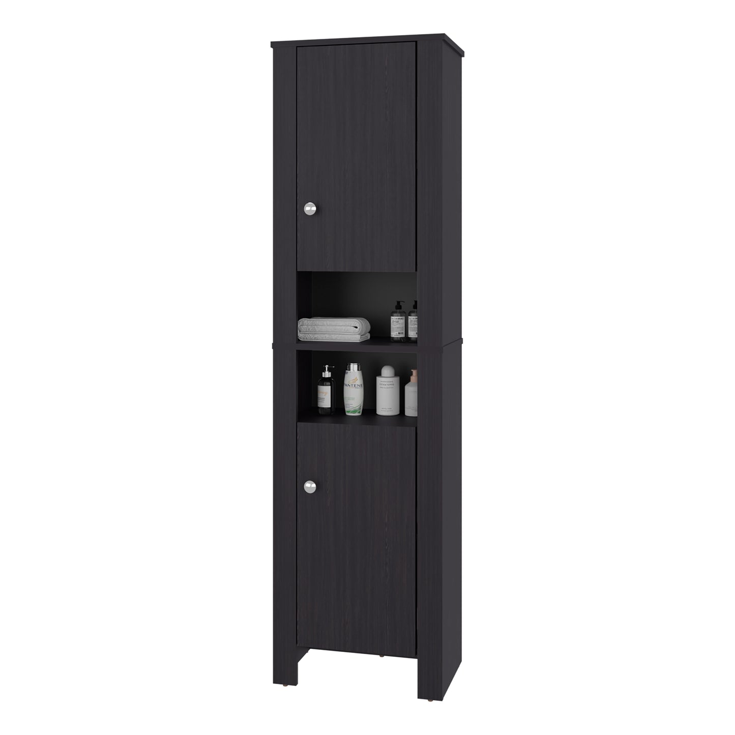 Wenge Bathroom Storage Cabinet - Tall Organizer with Melamine Filler