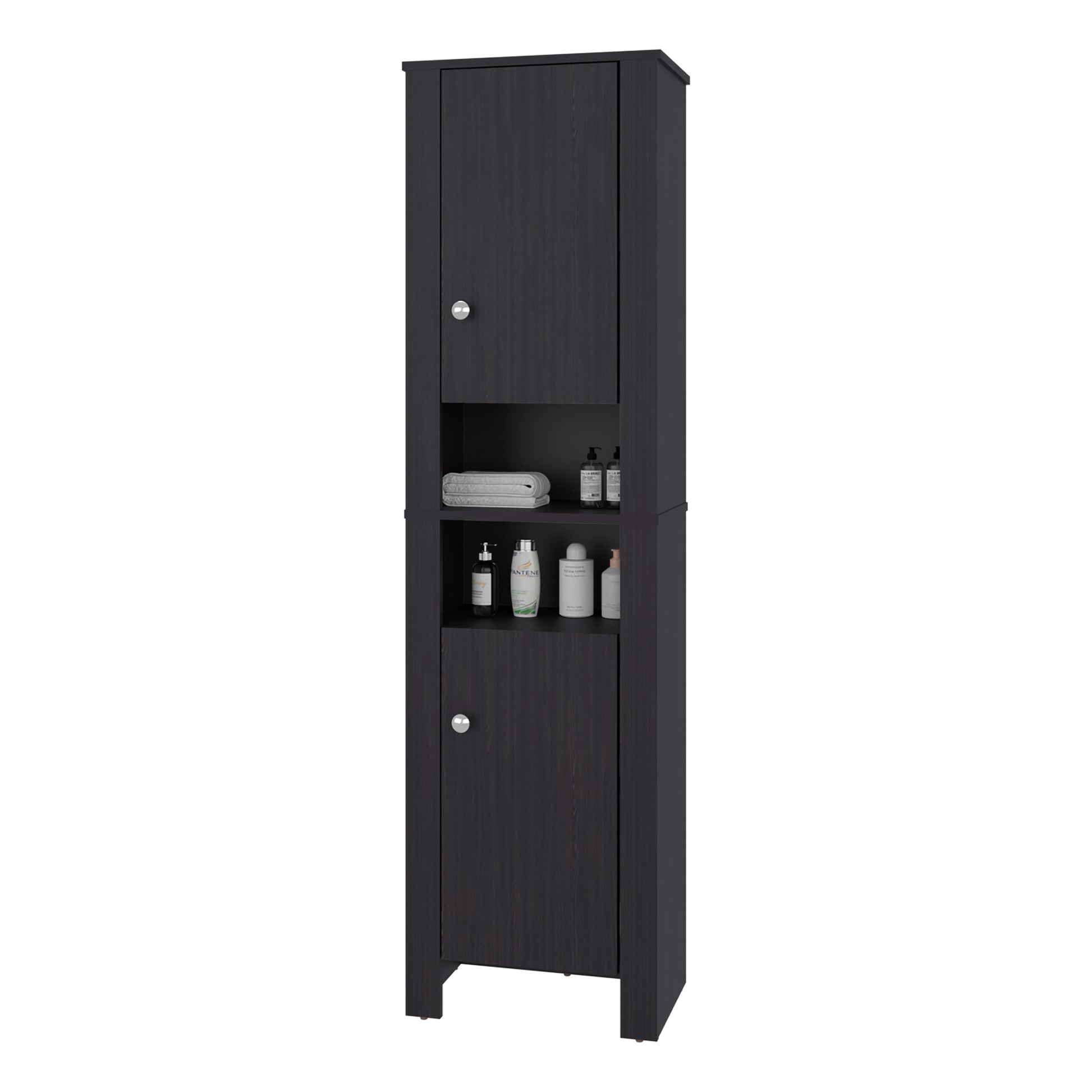 Wenge Bathroom Storage Cabinet - Tall Organizer with Melamine Filler