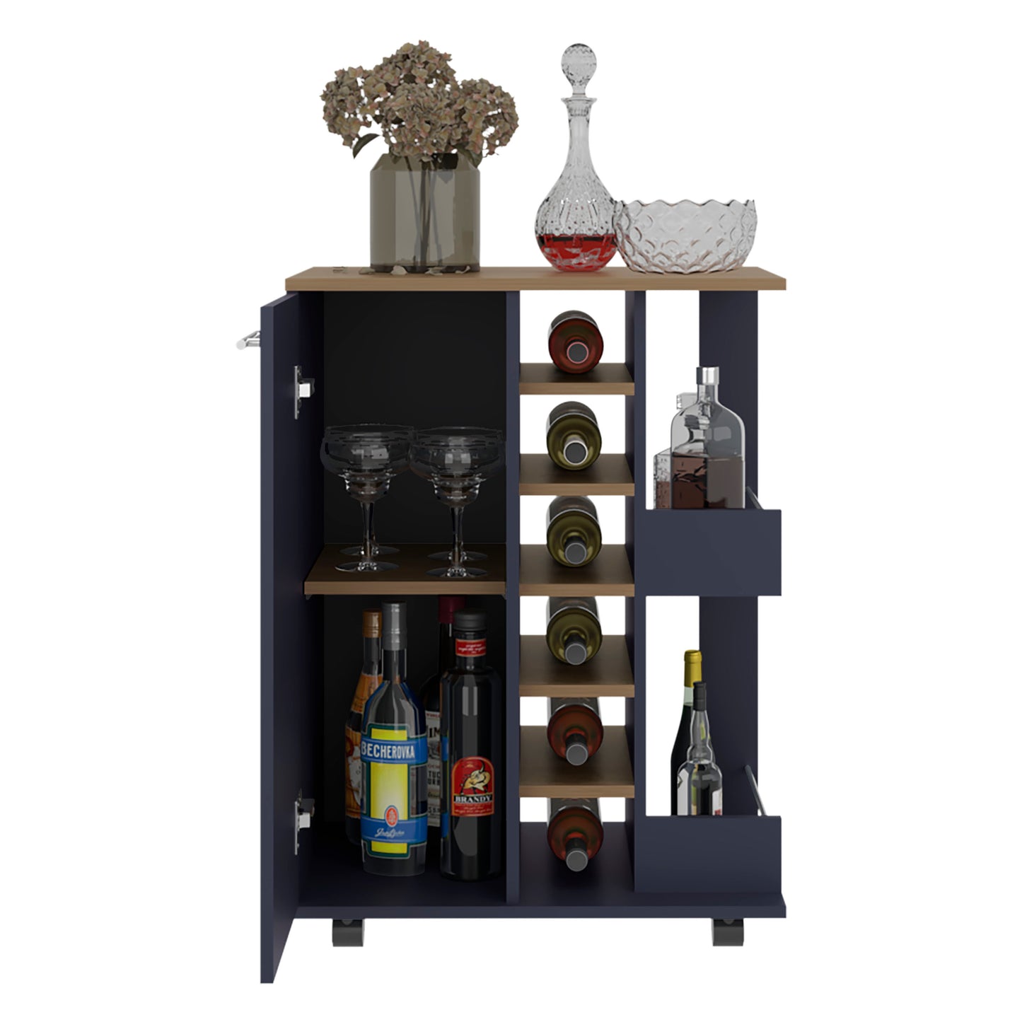 Multicolor Wine Rack with Shelves - Kitchen Storage