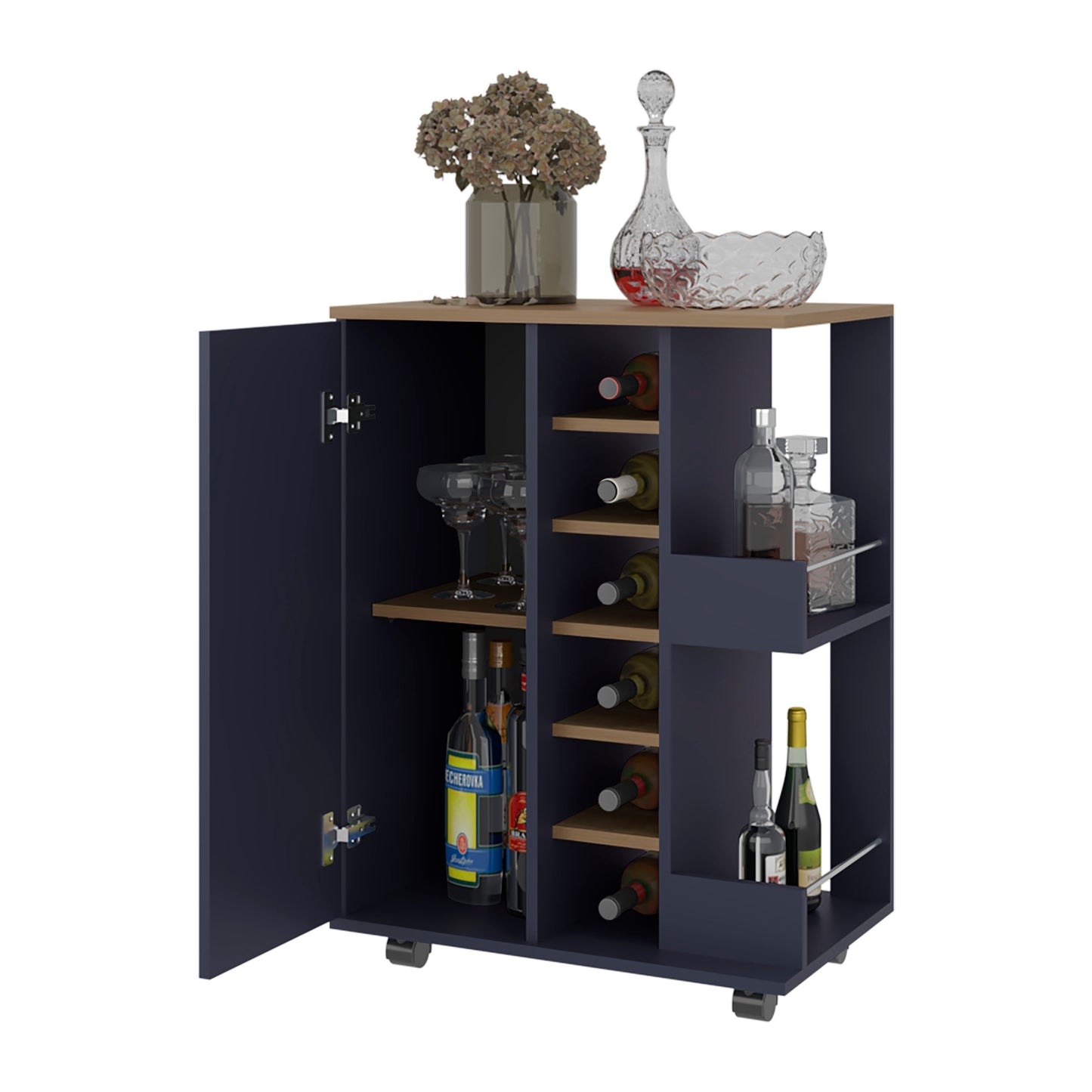 Multicolor Wine Rack with Shelves - Kitchen Storage