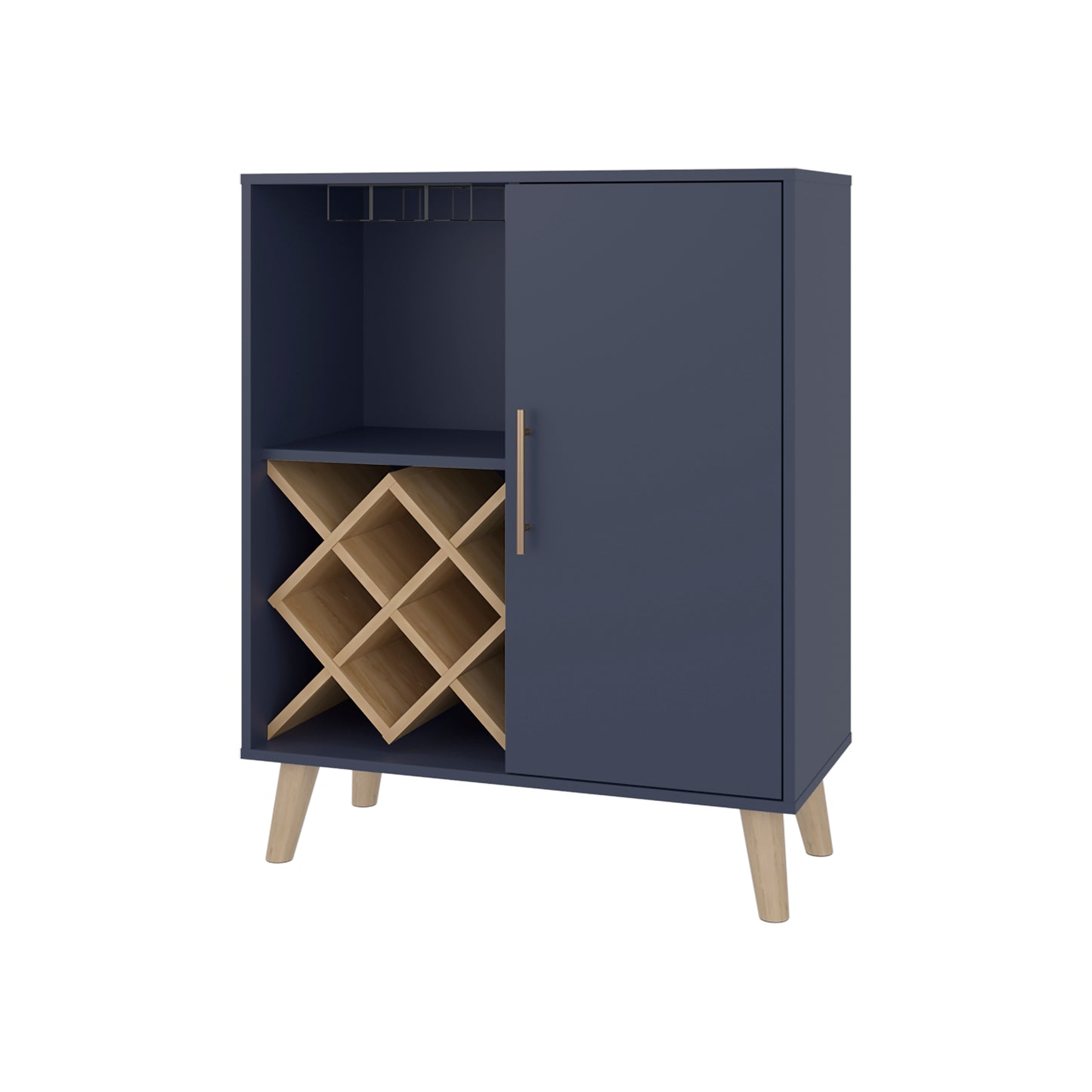 Multicolor Particle Board Wine Rack for Kitchen Storage and Display