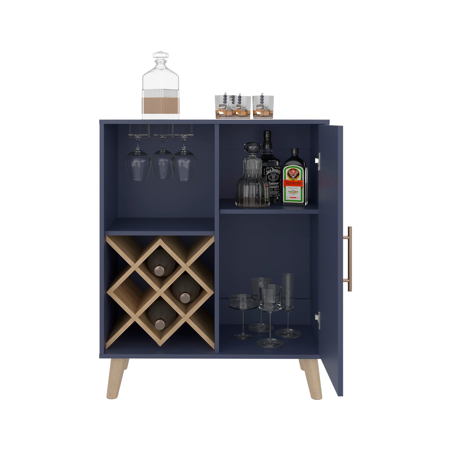 Multicolor Particle Board Wine Rack for Kitchen Storage and Display
