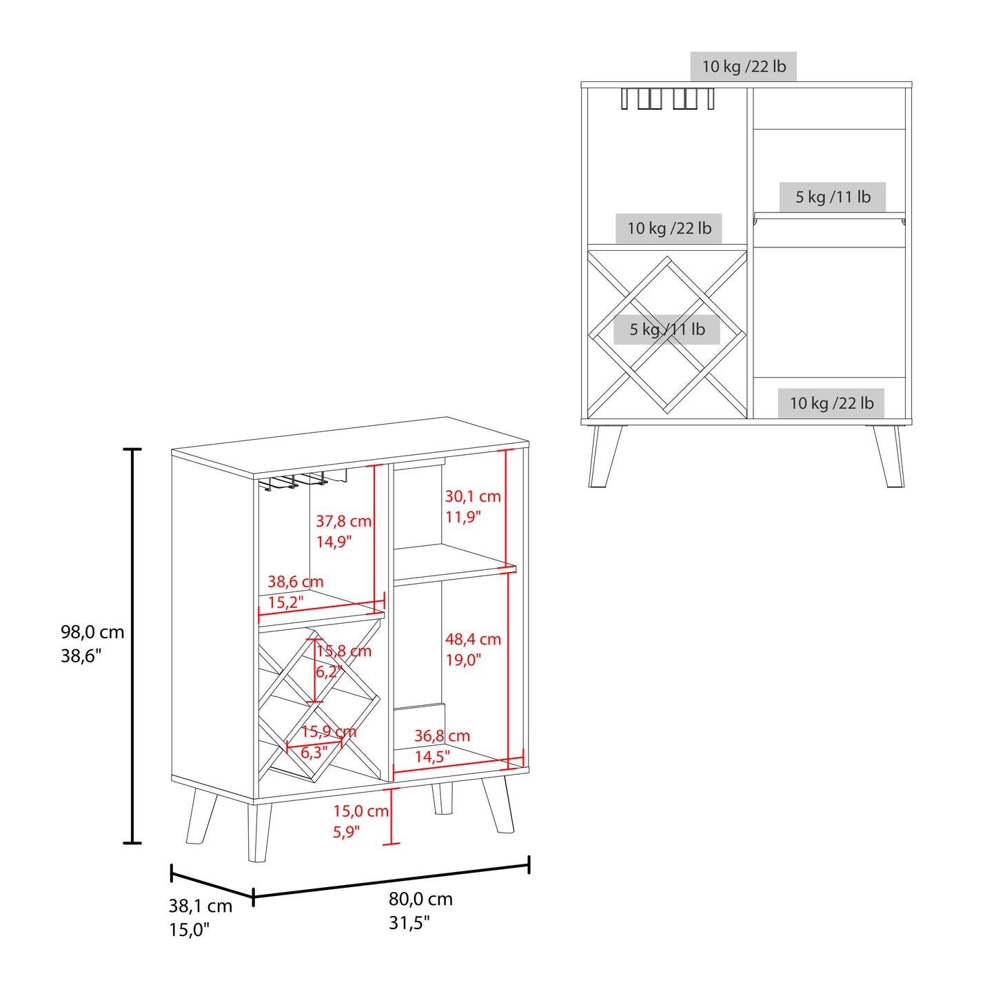 Multicolor Particle Board Wine Rack for Kitchen Storage and Display