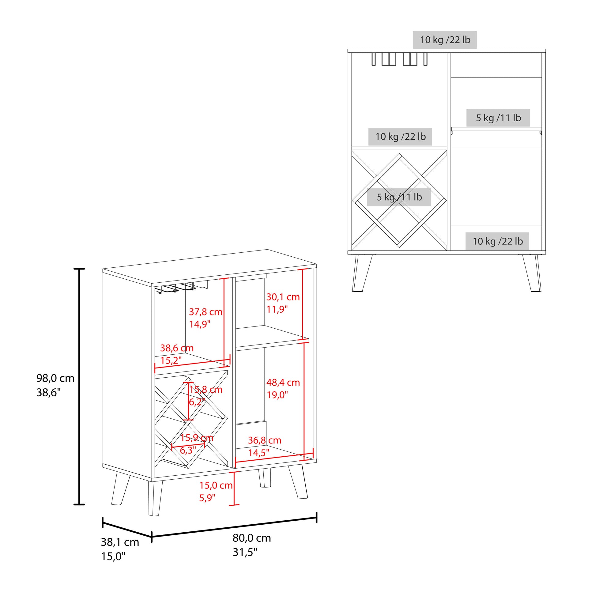 Multicolor Particle Board Wine Rack for Kitchen Storage and Display