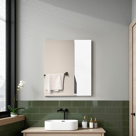 MAGIA Wall-Mounted Bathroom Cabinet with Mirror, White.