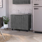 FM FURNITURE Oklahoma 2 Utility Sink & Cabinet, Interior Shelf, Stainless Steel Countertop ,Smokey Oak