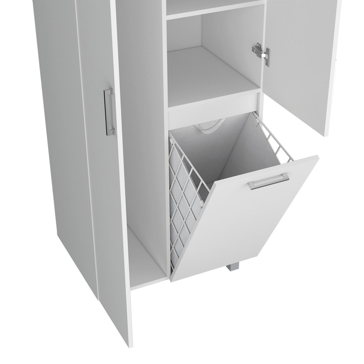 White Bathroom Storage Cabinet with 2 Doors & Drawer