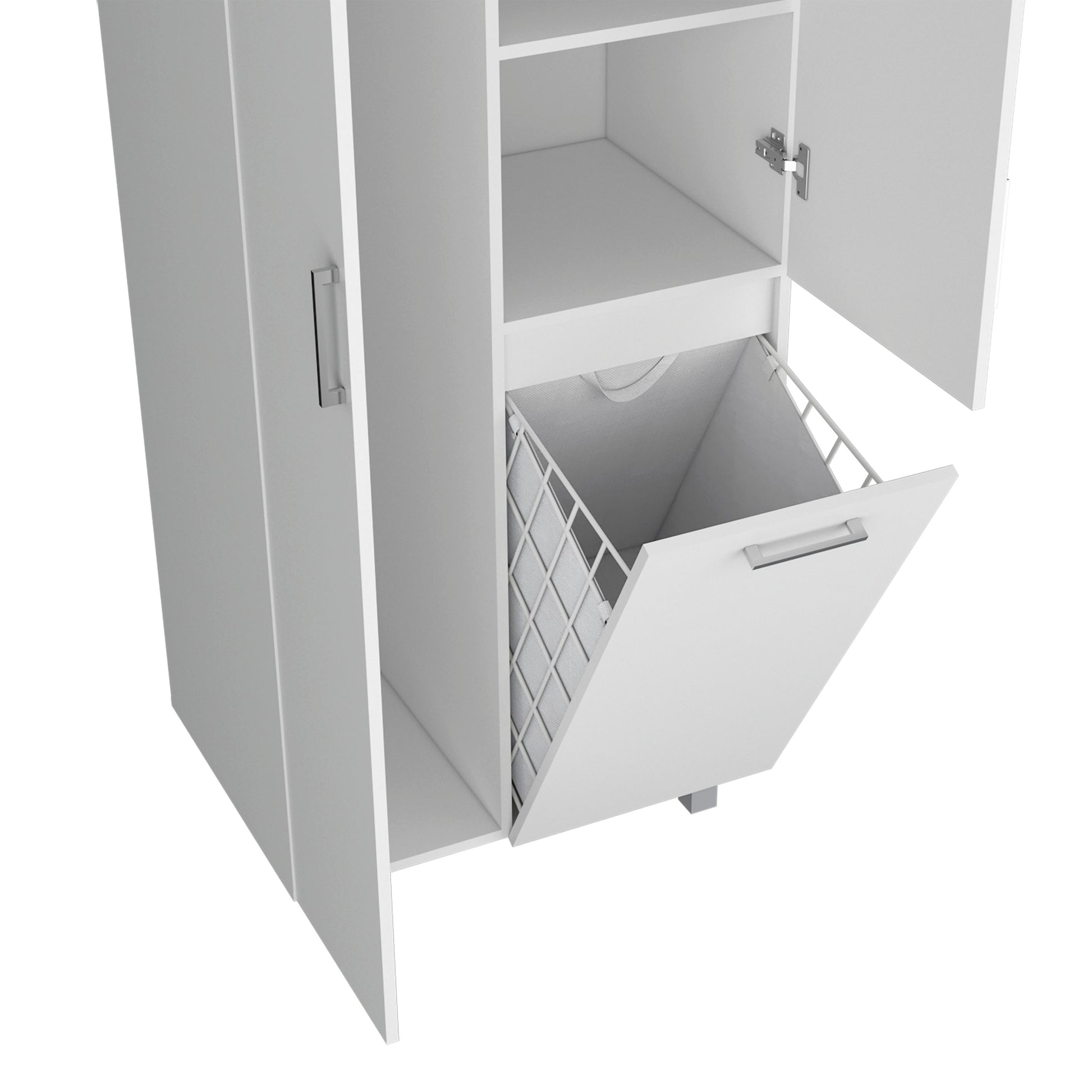 White Bathroom Storage Cabinet with 2 Doors & Drawer