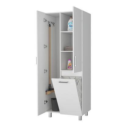 White Bathroom Storage Cabinet with 2 Doors & Drawer