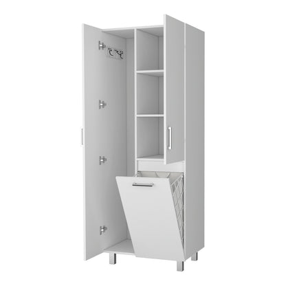 White Bathroom Storage Cabinet with 2 Doors & Drawer