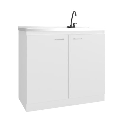 Extremo Kitchen Storage Cabinet with 2 Doors and 3 Shelves, White