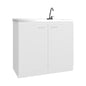 Extremo Kitchen Storage Cabinet with 2 Doors and 3 Shelves, White