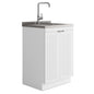 Murphy - 24" Laundry Cabinet with Faucet and Stainless Steel Sink - White