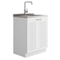 Murphy - 28" Laundry Cabinet with Faucet and Stainless Steel Sink - White