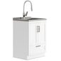Reed - Deluxe 24" Laundry Cabinet with Pull-out Faucet and Stainless Steel Sink - White