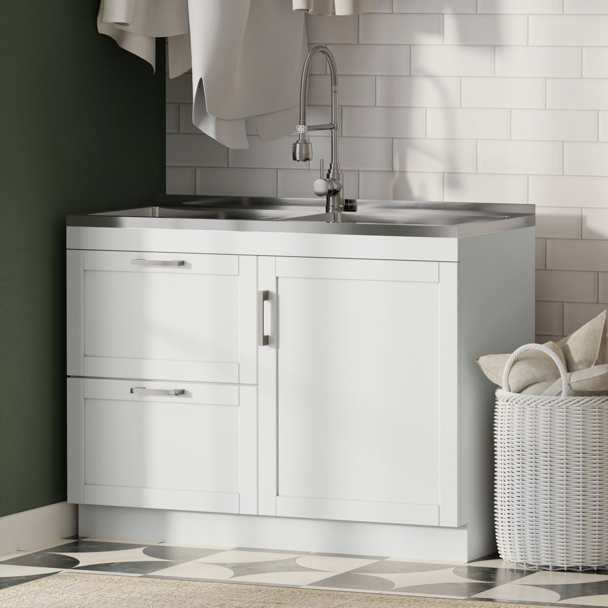 Hennessy All-In-One 46-inch Laundry Utility Sink and Cabinet