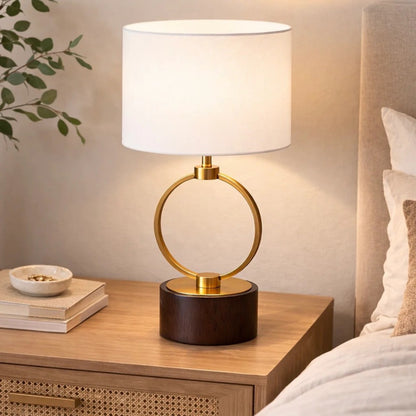 Bedroom Table Lamp Nordic Home Creative Romantic Warm Metal Study Room Desk Bedside Lamp, Grid Metal Circular Table Lamp 110V