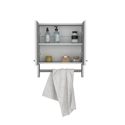 White Bathroom Medicine Cabinet - Wall Mounted Storage