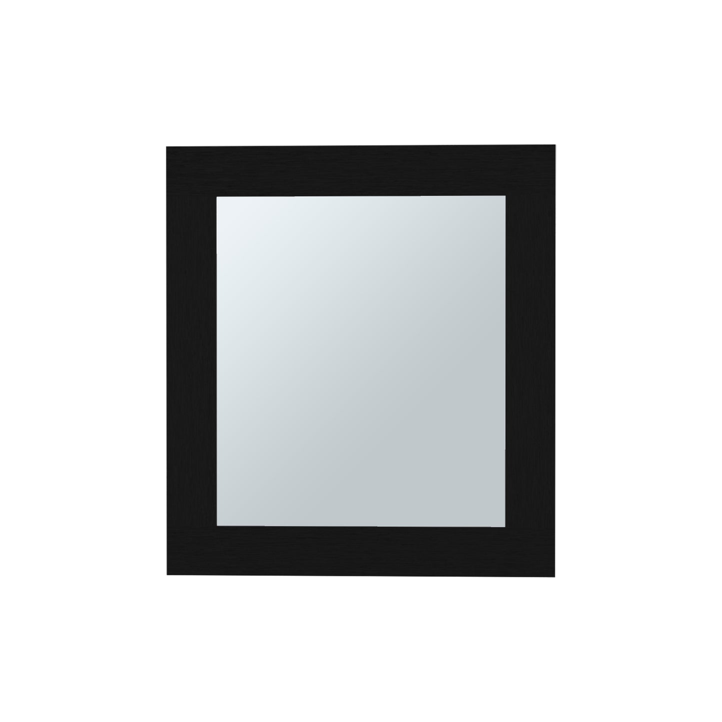 Modern Black Bathroom Cabinet with Mirror and Dual Shelves