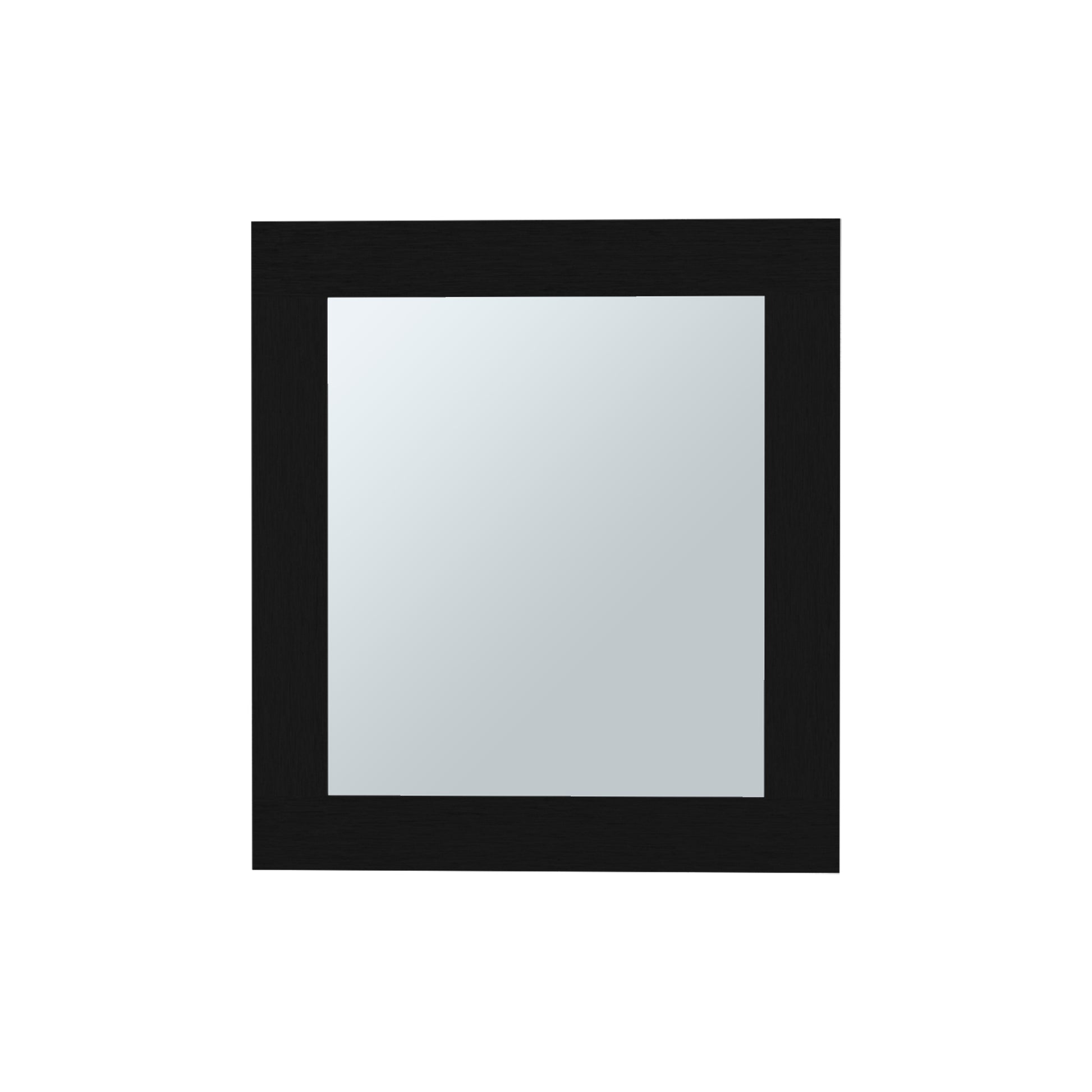 Modern Black Bathroom Cabinet with Mirror and Dual Shelves