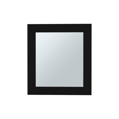 Modern Black Bathroom Cabinet with Mirror and Dual Shelves