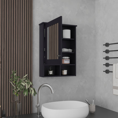 Vina Medicine Cabinet - Black, Wall Mounted Storage