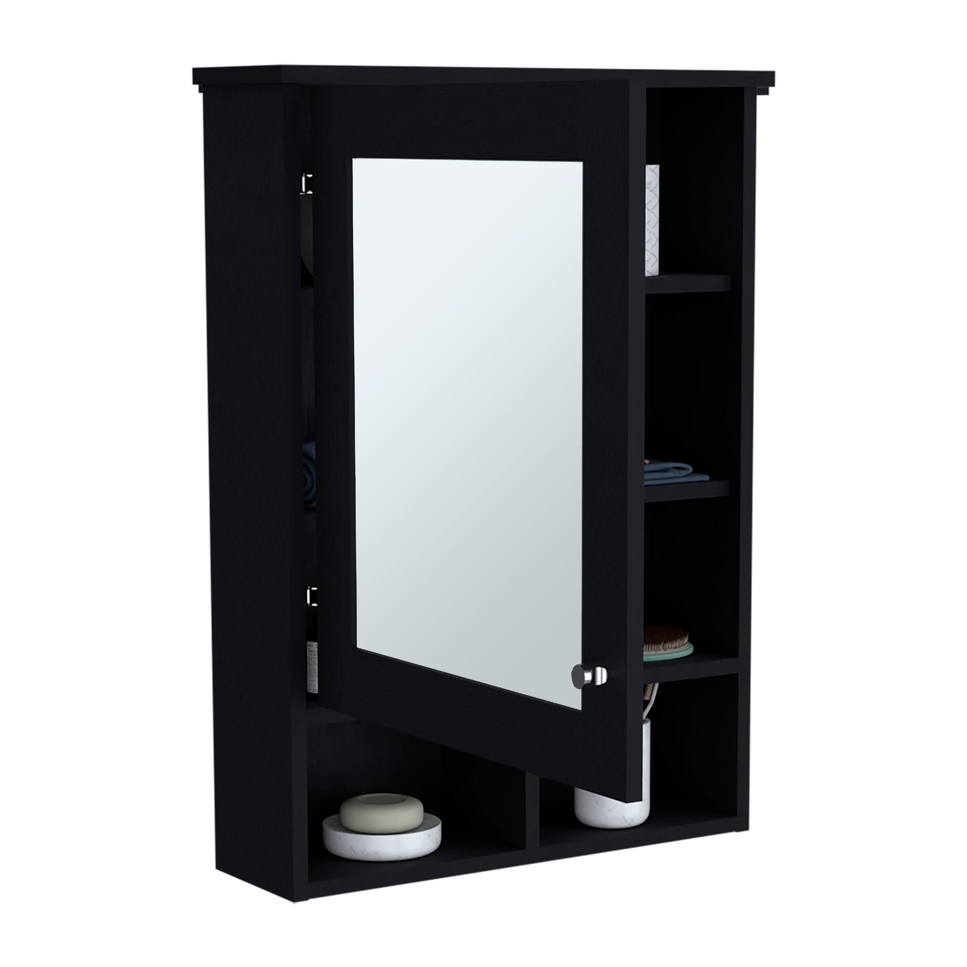 Vina Medicine Cabinet - Black, Wall Mounted Storage