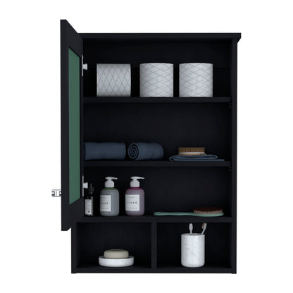Vina Medicine Cabinet - Black, Wall Mounted Storage