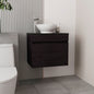 Vessel Sink Vanity Manchester, Two Drawers and Open Shelf, Black