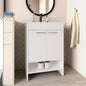 Lorenzo Floor Vanity With Four Drawers And Two Open Shelves, White