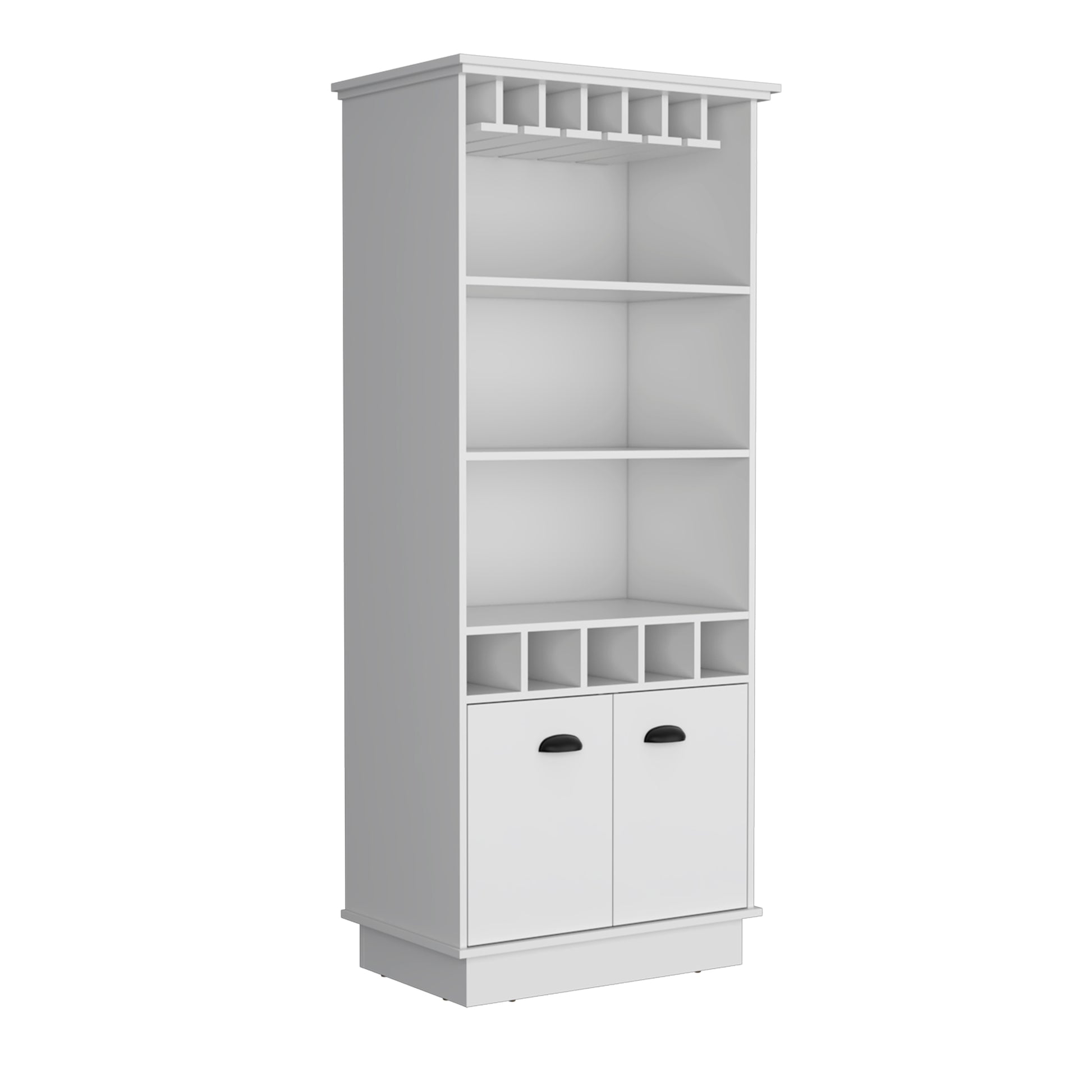 Dundee 70-Inch Wine Cabinet - White Particle Board Storage