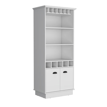 Dundee 70-Inch Wine Cabinet - White Particle Board Storage