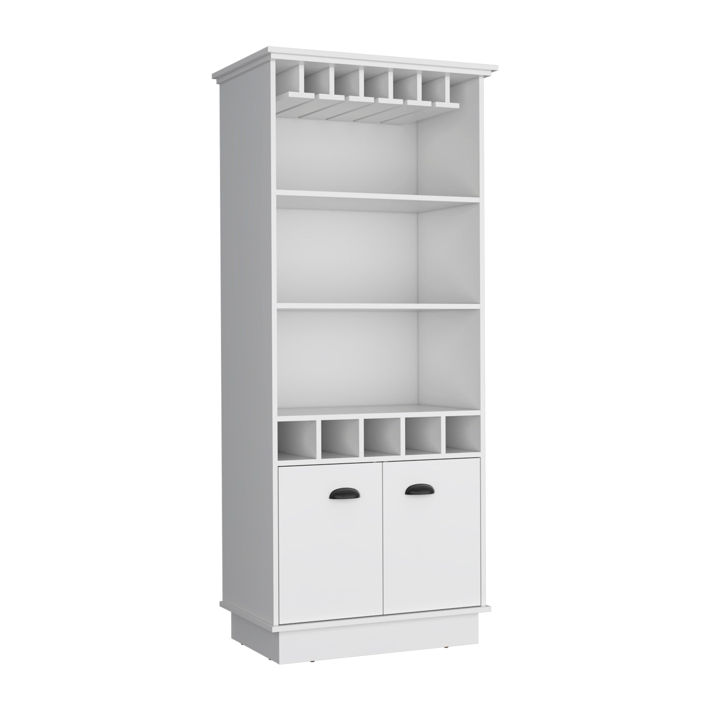 Dundee 70-Inch Wine Cabinet - White Particle Board Storage
