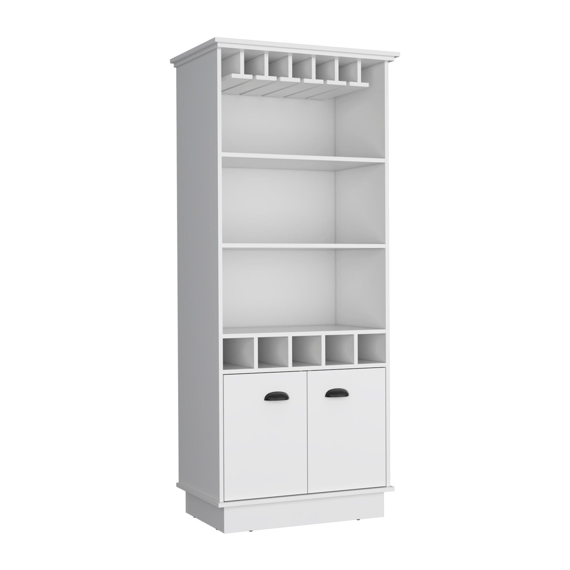 Dundee 70-Inch Wine Cabinet - White Particle Board Storage