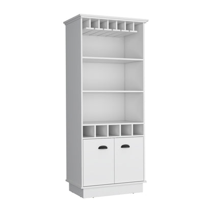 Dundee 70-Inch Wine Cabinet - White Particle Board Storage