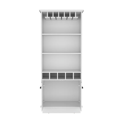 Dundee 70-Inch Wine Cabinet - White Particle Board Storage