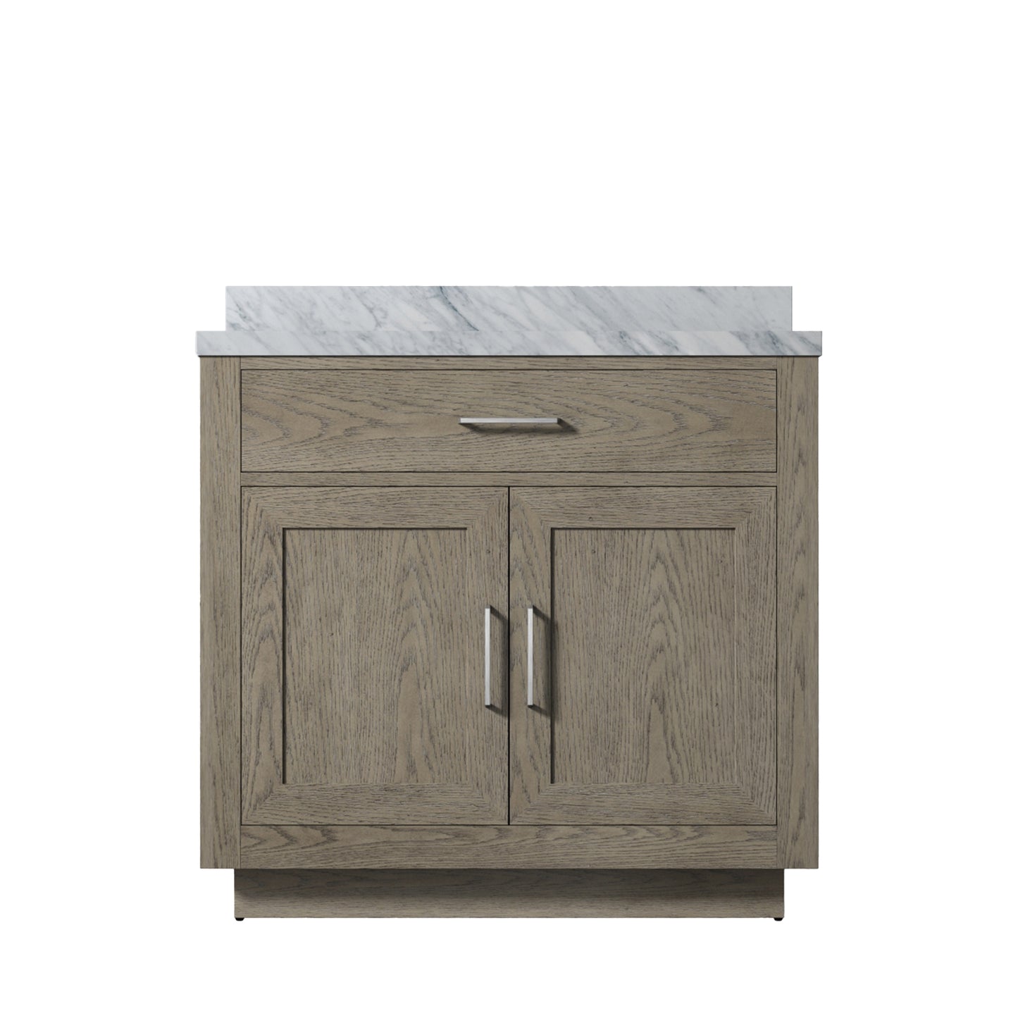 Grey Bathroom Vanity with Carrara Marble Top