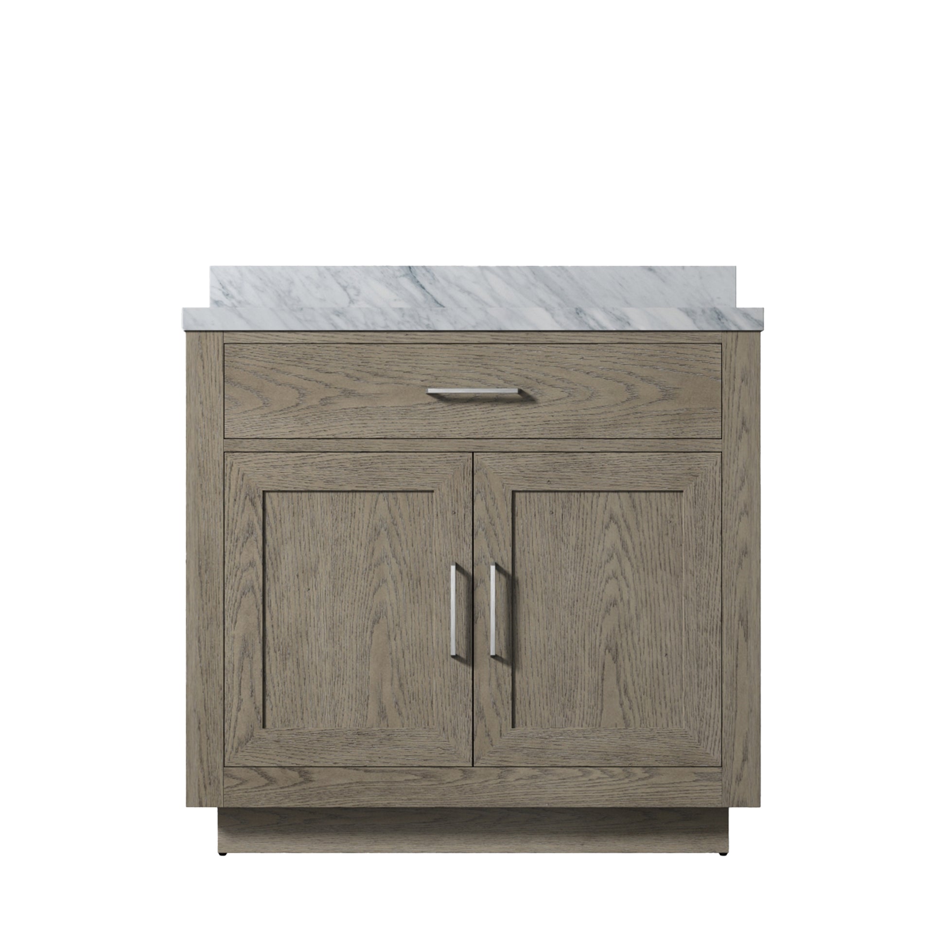 Grey Bathroom Vanity with Carrara Marble Top