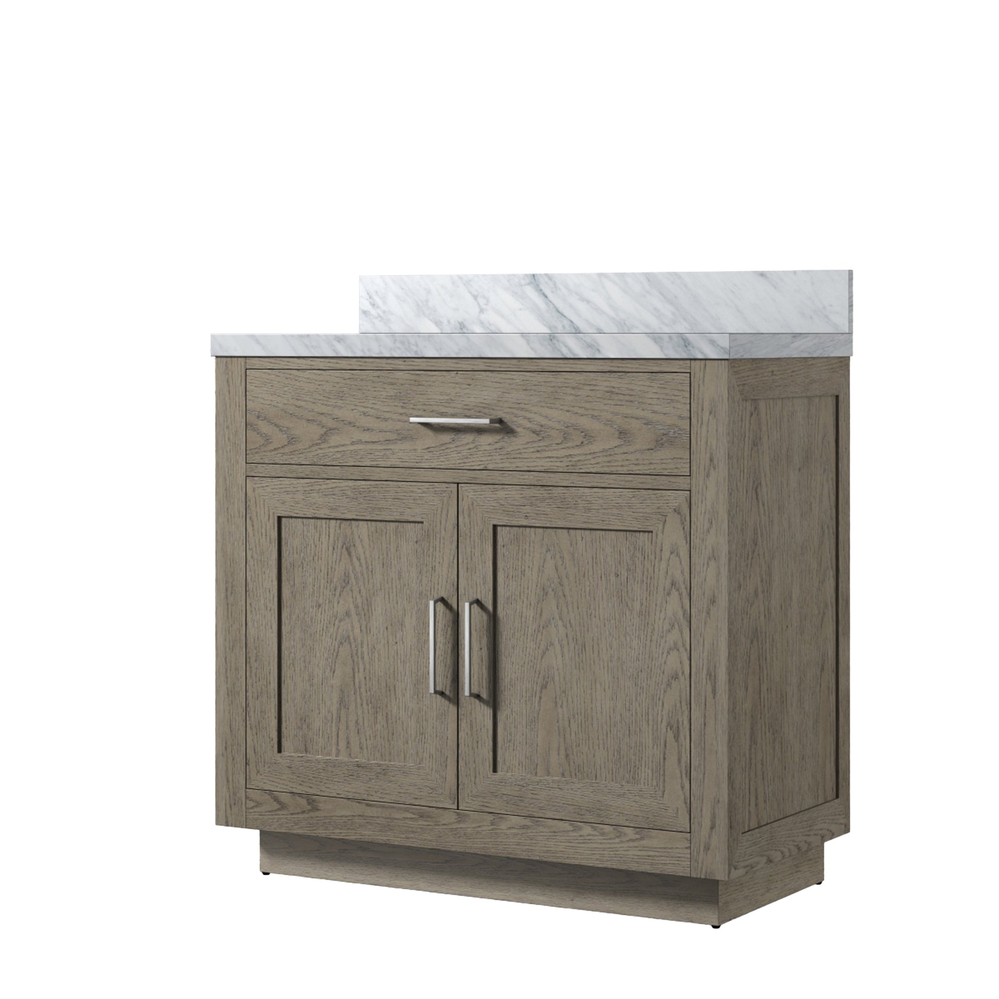 Grey Bathroom Vanity with Carrara Marble Top