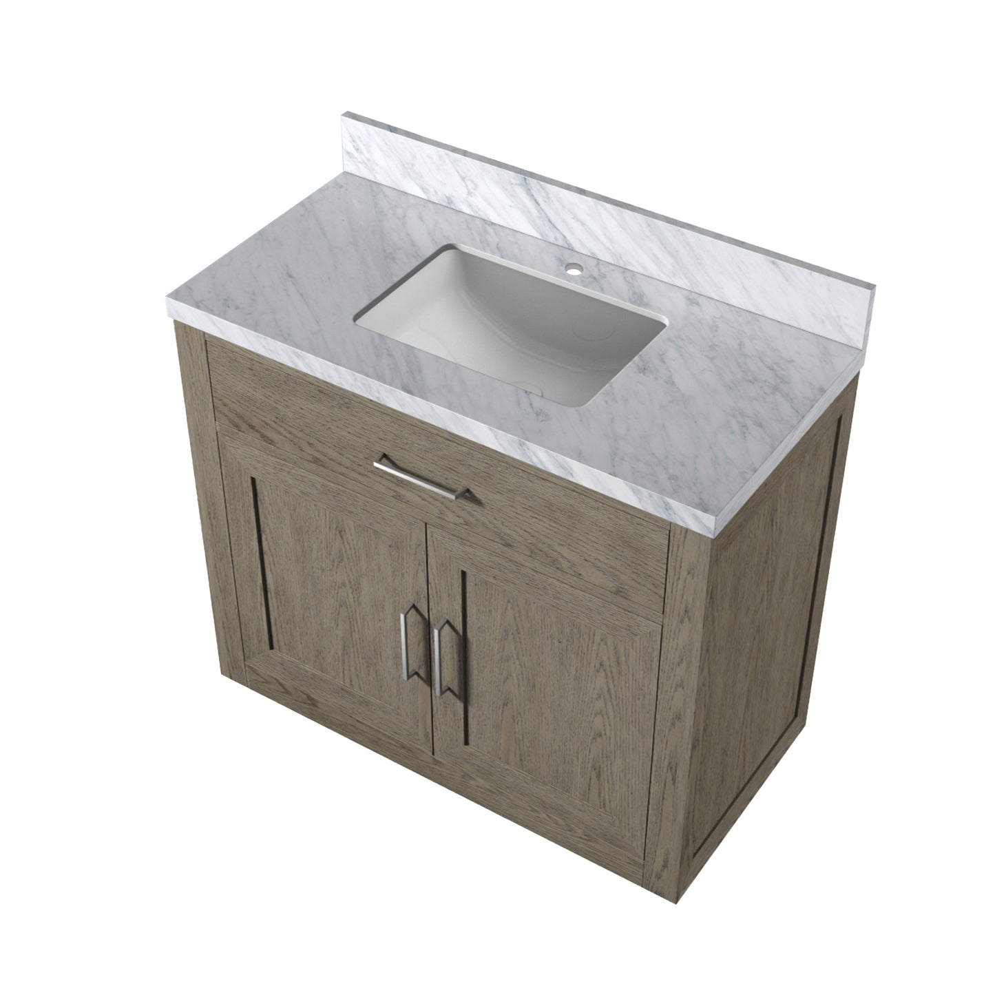 Grey Bathroom Vanity with Carrara Marble Top