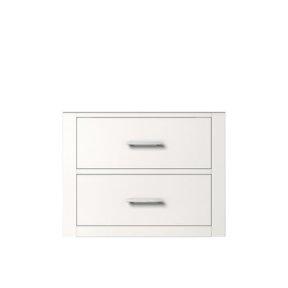 White Single Bath Vanity - 24 Inch Wall Hung for Bathroom