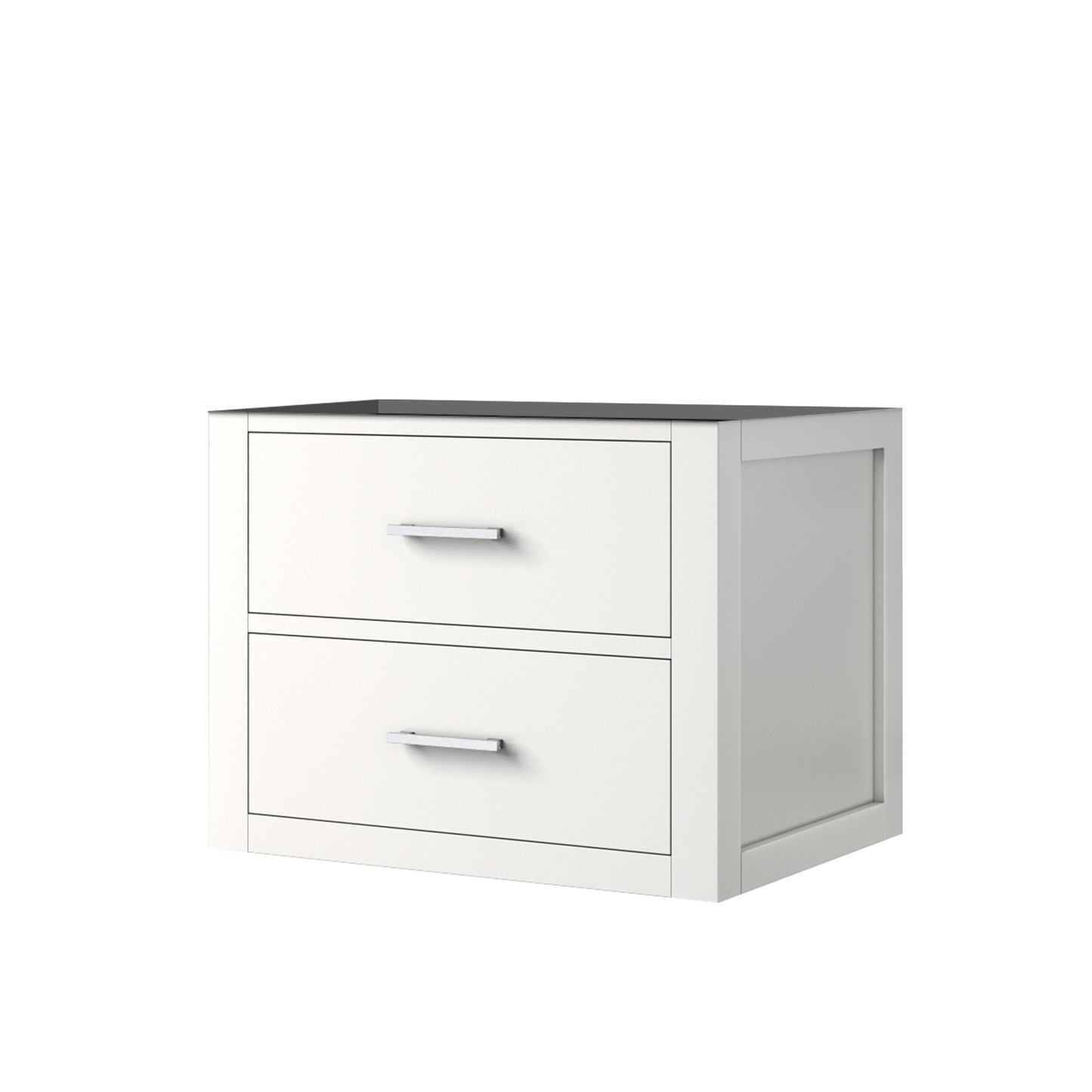White Single Bath Vanity - 24 Inch Wall Hung for Bathroom