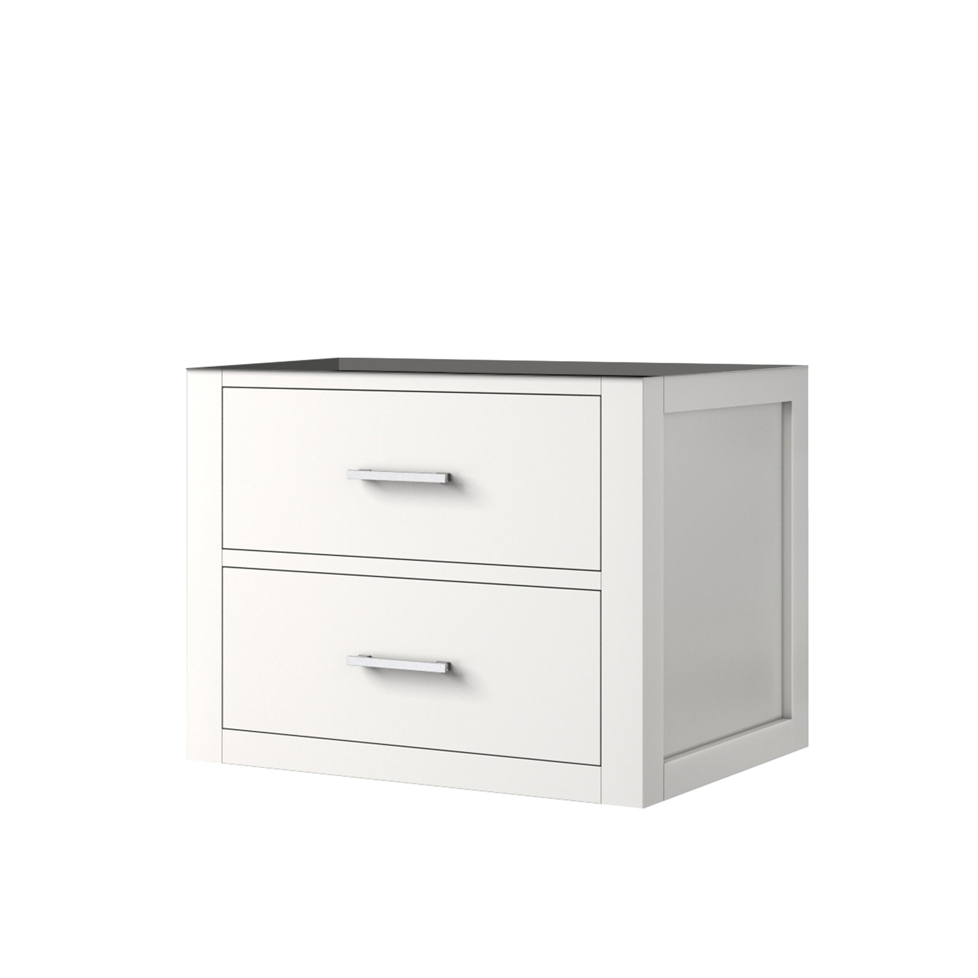 White Single Bath Vanity - 24 Inch Wall Hung for Bathroom