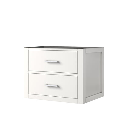 White Single Bath Vanity - 24 Inch Wall Hung for Bathroom