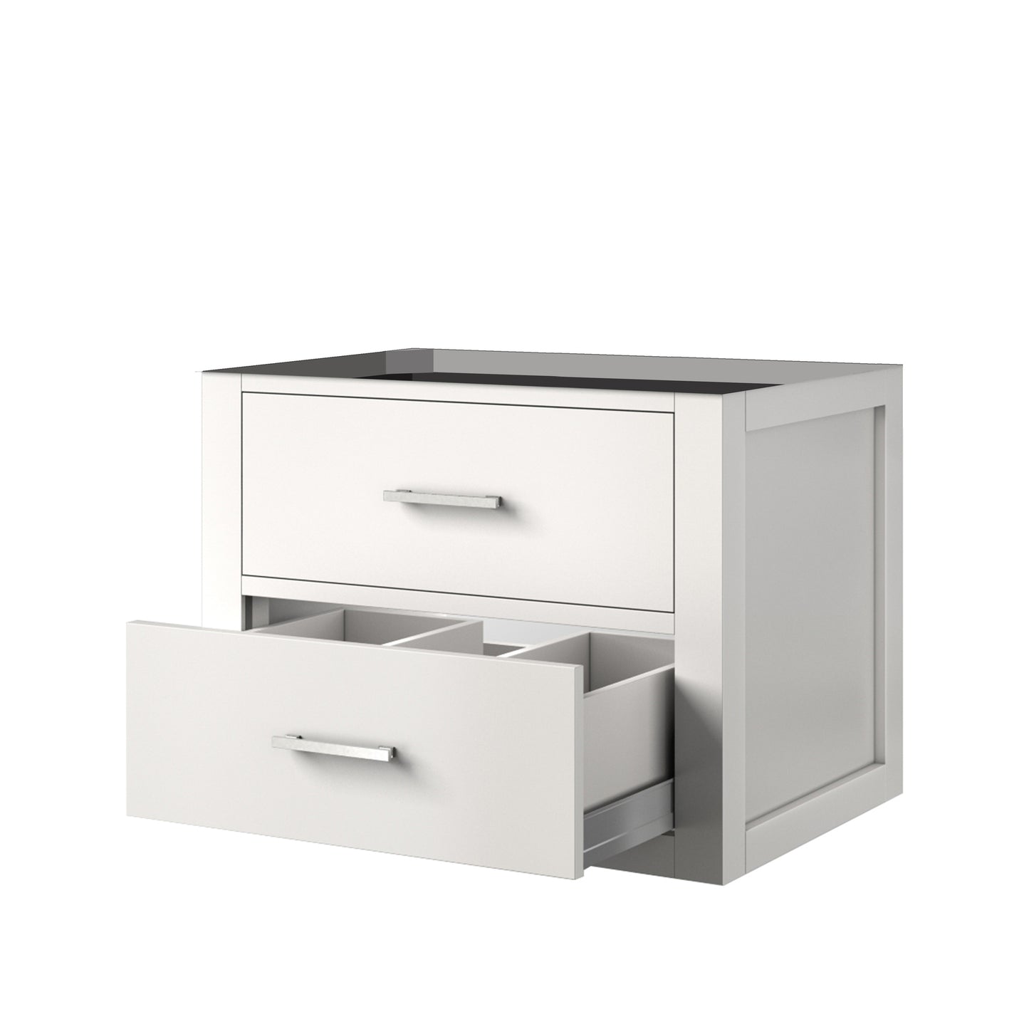 White Single Bath Vanity - 24 Inch Wall Hung for Bathroom