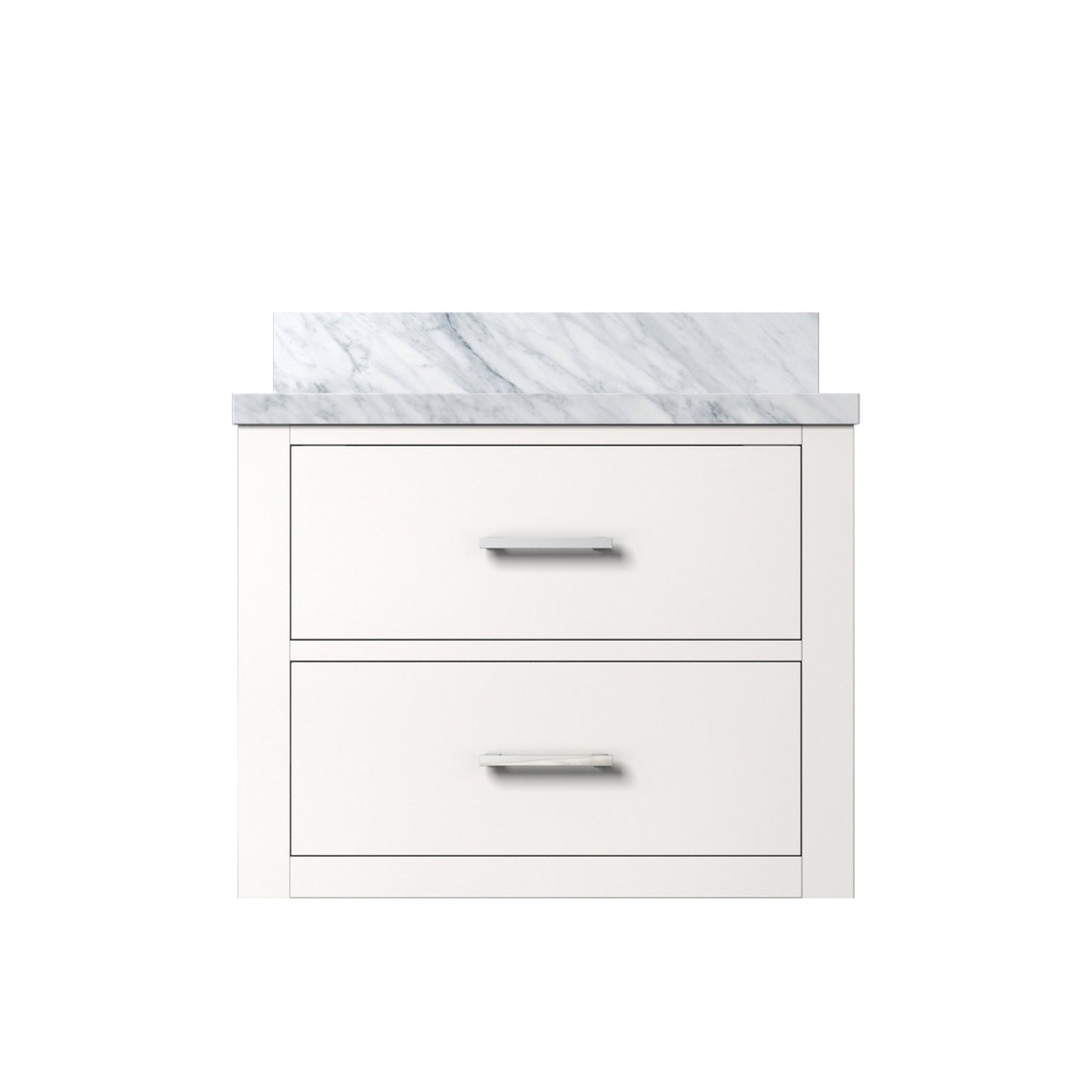 White Bathroom Vanity with Cabinet - 24" Wide